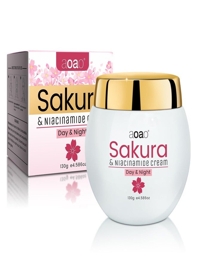 AOAO Sakura & Niacinamide Face Moisturizer with Collagen & Niacinamide, Vitamin C Face Cream for Skin Brightening, Improves Dullness, Deep Nourishment, Barrier Repair, Moisture Locking, 130g/4.586oz - Image 1